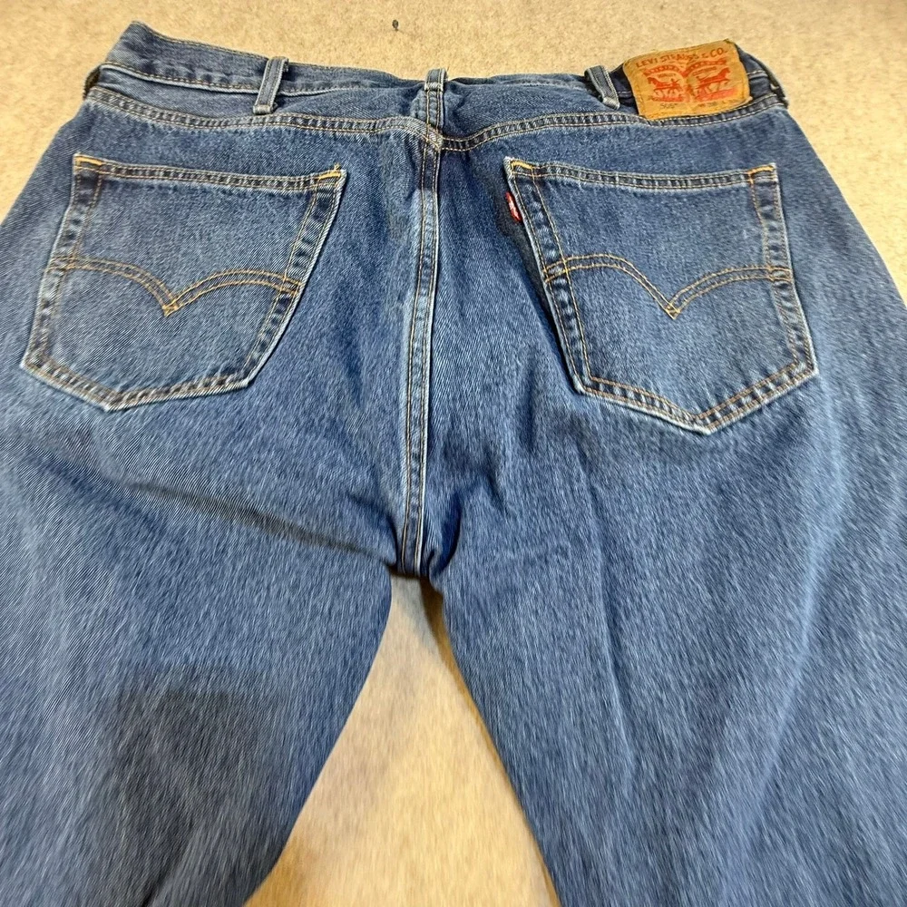 Levis 505 Regular Fit Straight Leg Blue Denim Jeans Mens W38 L32 00505-4891